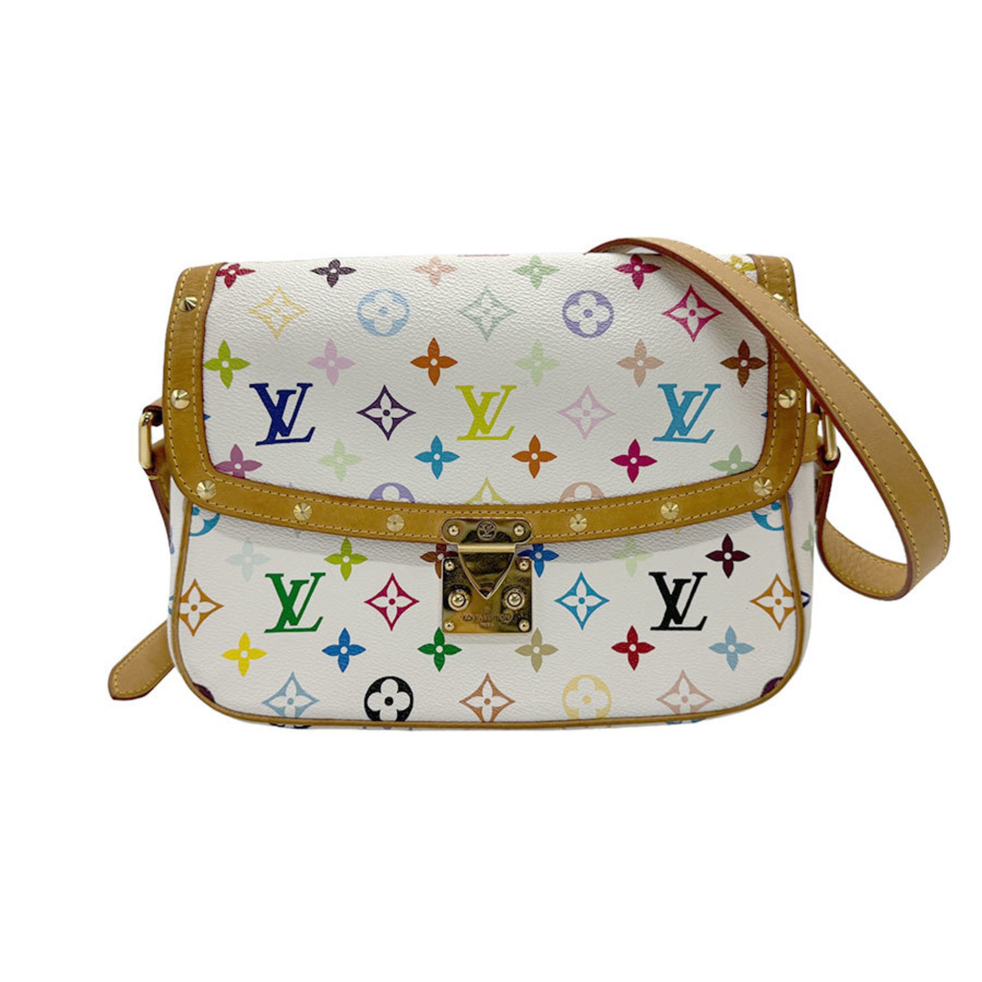 Louis Vuitton LOUIS VUITTON Shoulder Bag Monogram Multicolor Sologne Blanc Gold Women's M92661 z1988