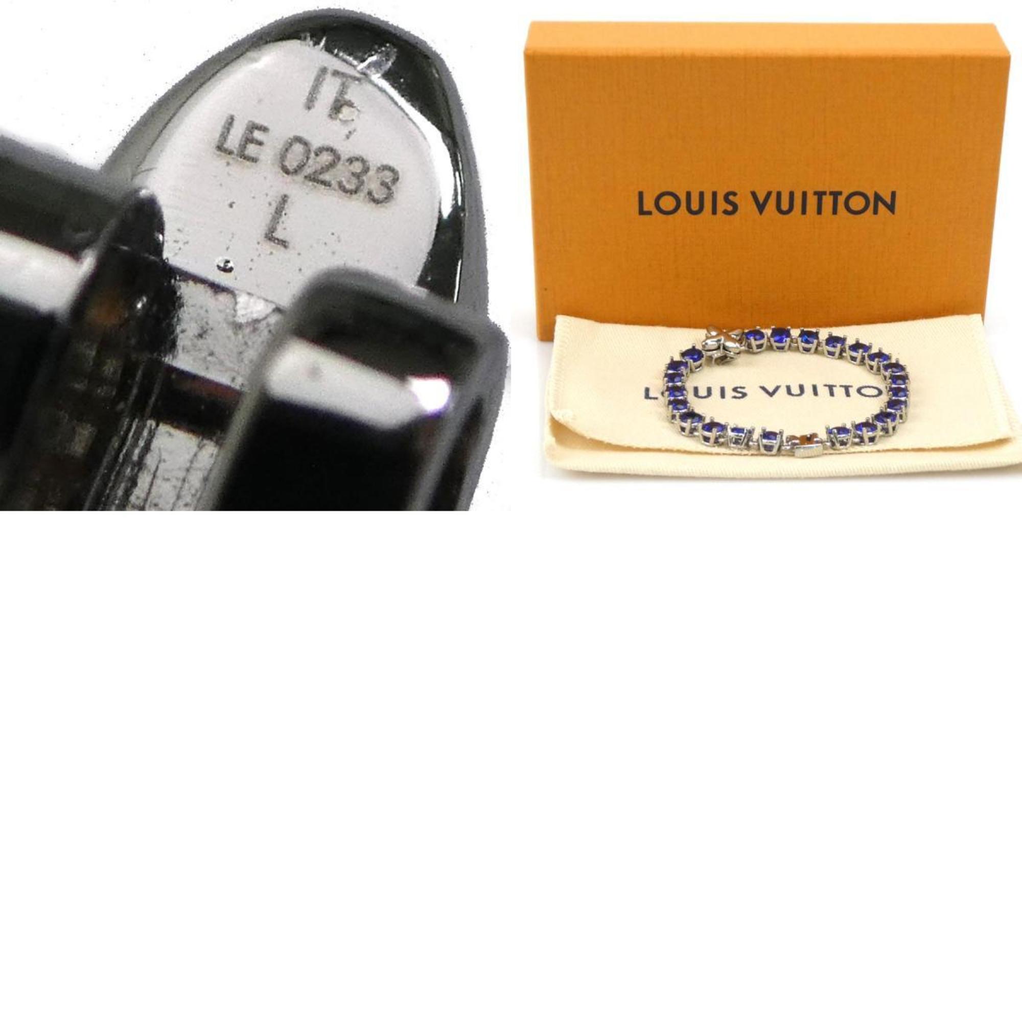 Louis Vuitton LOUIS VUITTON Bracelet LV Crystal Metal Zircon Silver x Blue Men's M1062L h30434i