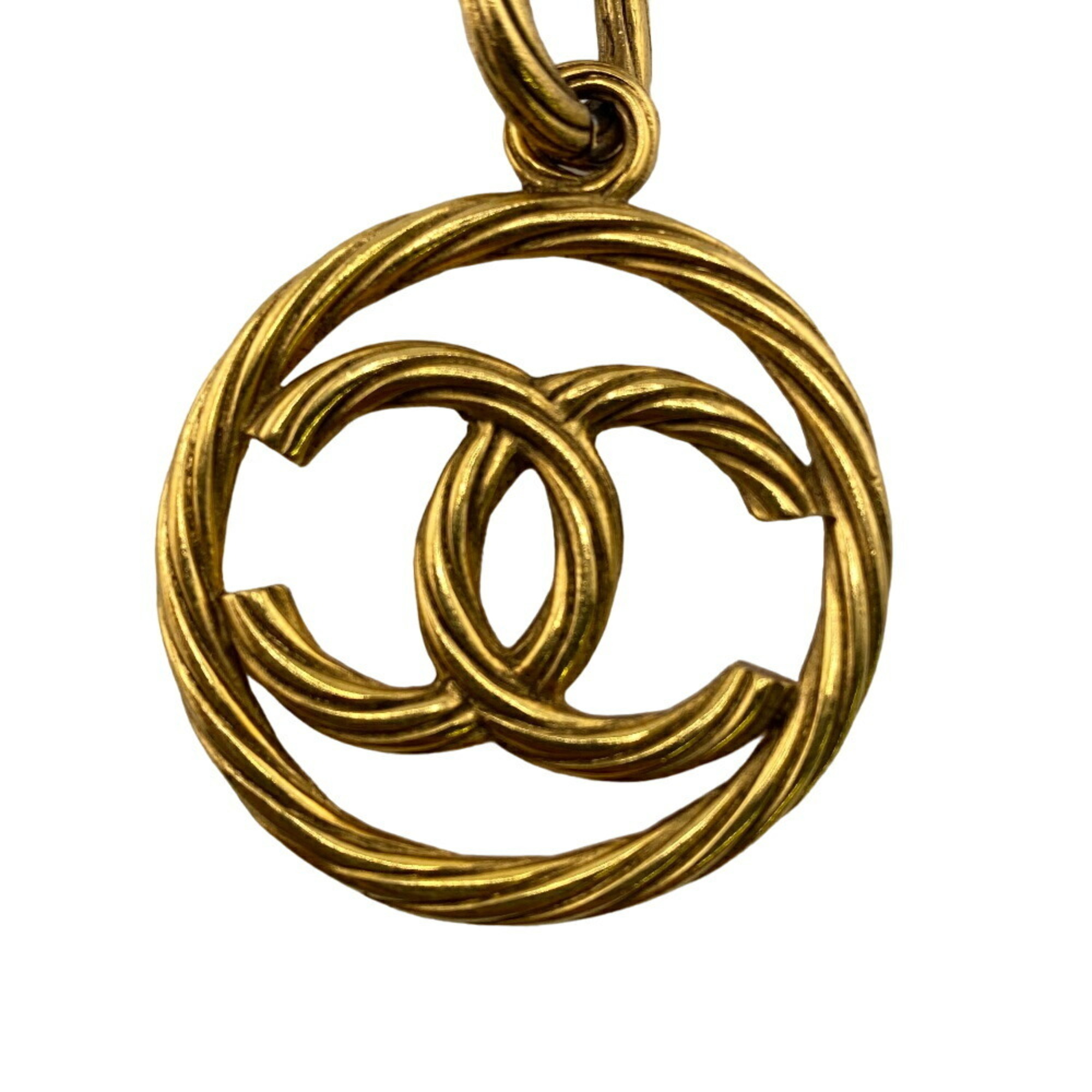 CHANEL Coco Mark 93P Necklace Gold Unisex