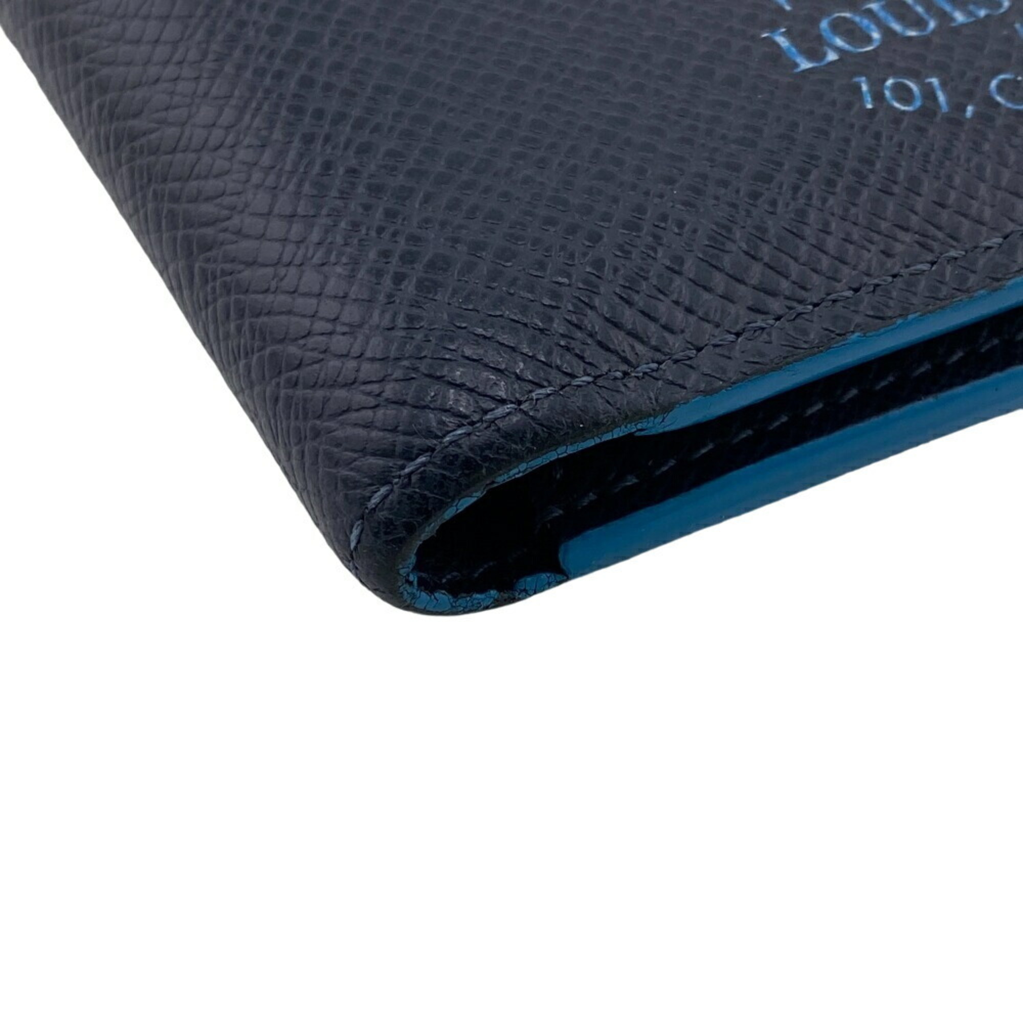 LOUIS VUITTON M30381 Portefeuille Multiple Taiga Billfold Navy Men's