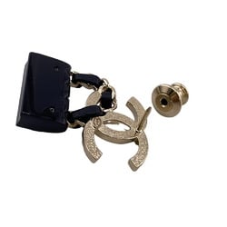 CHANEL Coco Mark B23C Matelasse Turnlock Brooch Black Women's