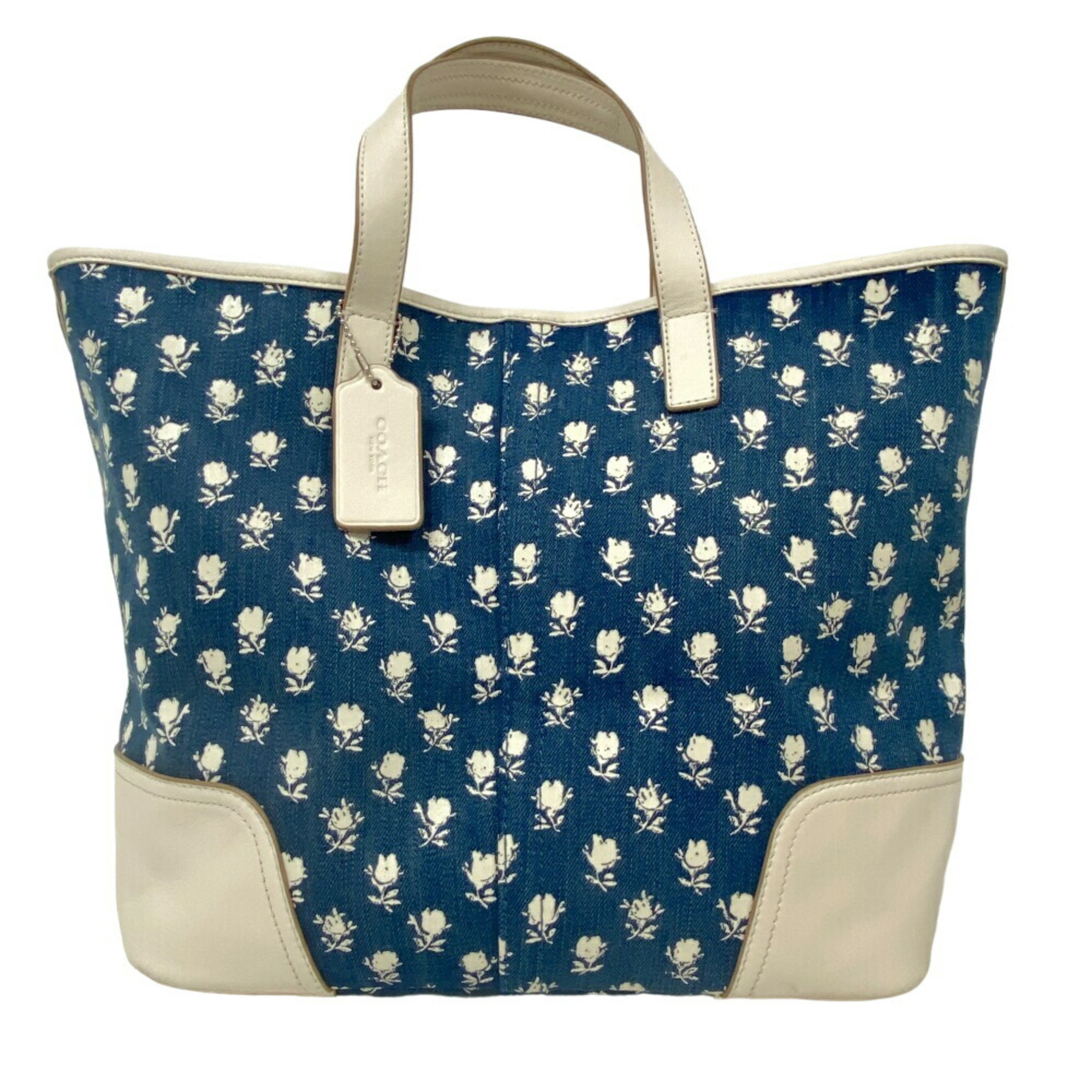 COACH Shoulder Bag Flower Tote Blue Women's