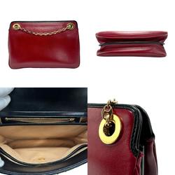 GUCCI Shoulder Bag Leather Red x Black Women's 576422 z1954