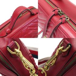 GUCCI Shoulder Bag GG Marmont Leather Red Gold Women's 498100 w0623a