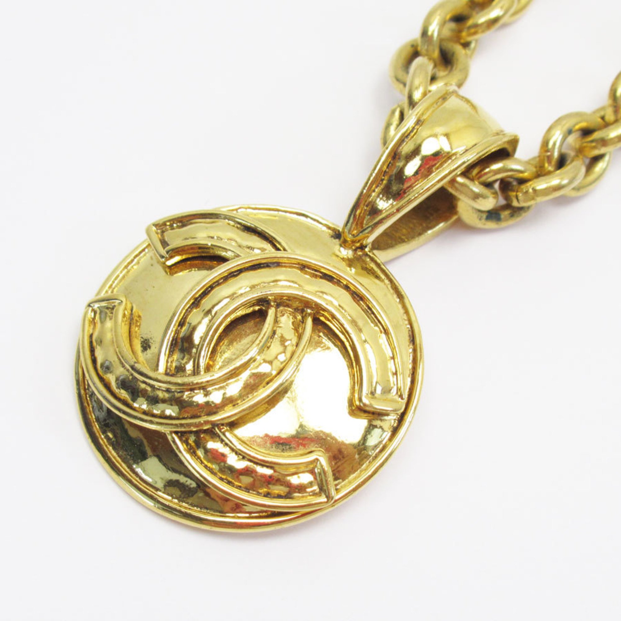 CHANEL Coco Mark Metal Gold Necklace for Women w0631j