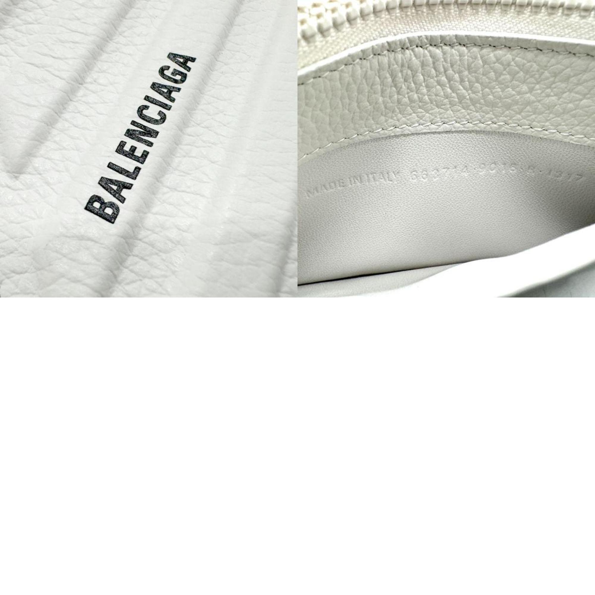 BALENCIAGA Wallet/Coin Case/Business Card Case/Card Case Leather White Men's Women's 663714 n0174