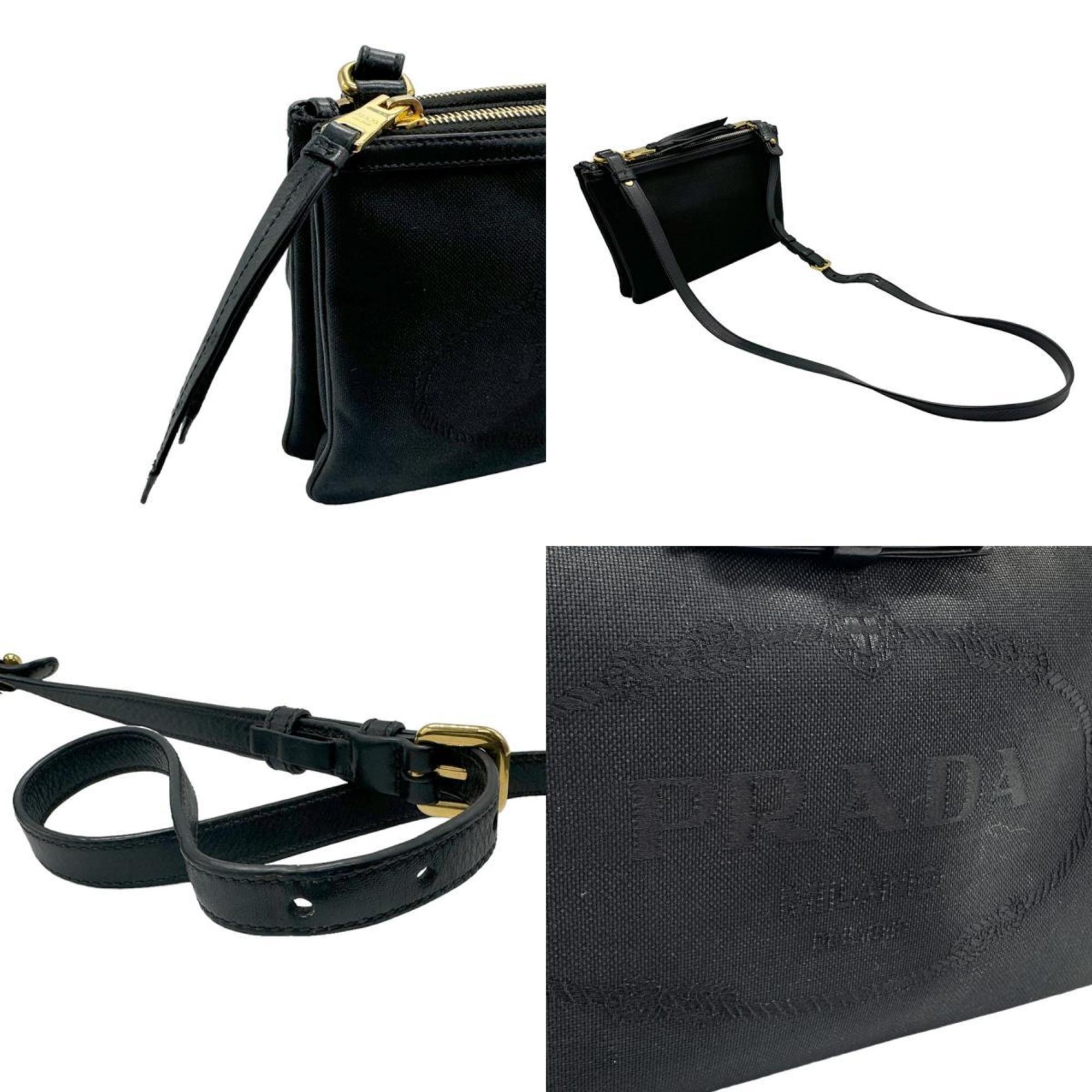 PRADA Shoulder Bag Canvas Black Women's 1BH046 z1950