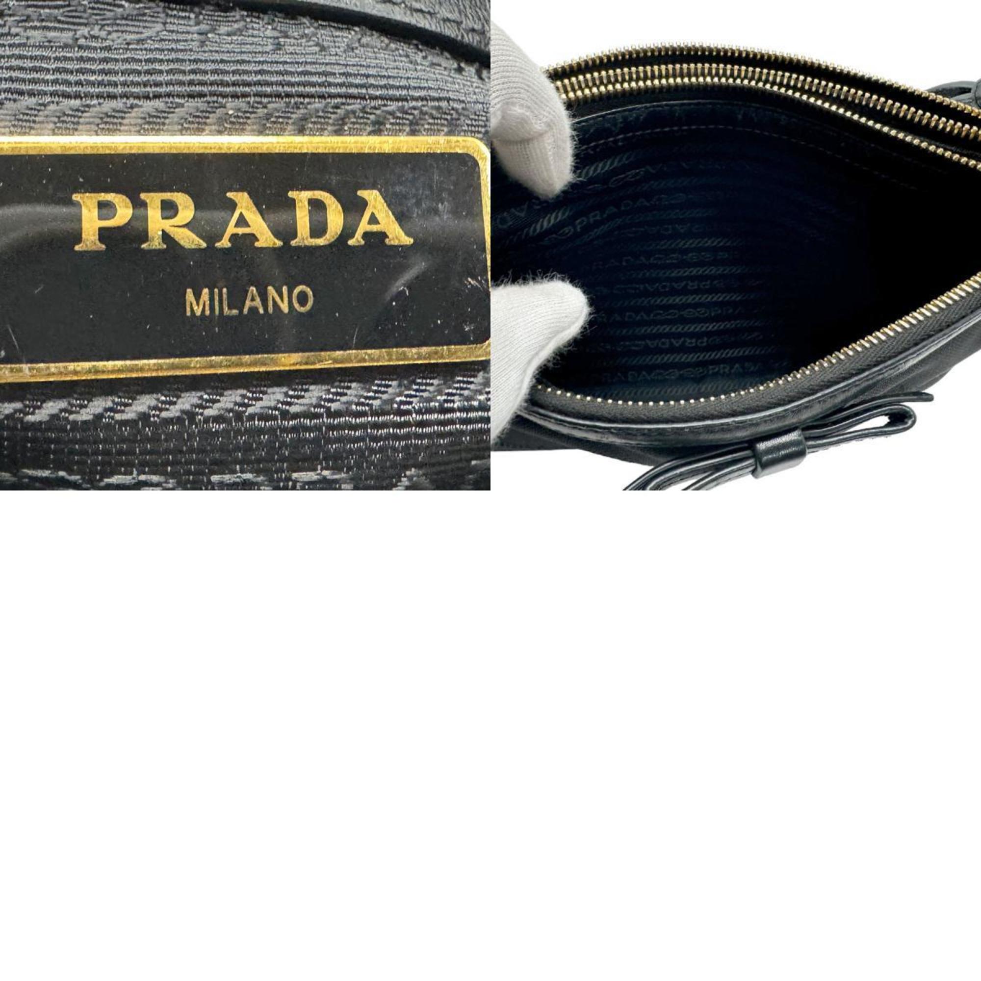 PRADA Shoulder Bag Canvas Black Women's 1BH046 z1950