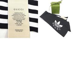 GUCCI Scarf Muffler Ribbon x adidas Silk Black White Women's h30431g