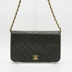 CHANEL Shoulder Bag Matelasse Coco Mark Chain Caviar Skin Leather Black Gold Women's PD303