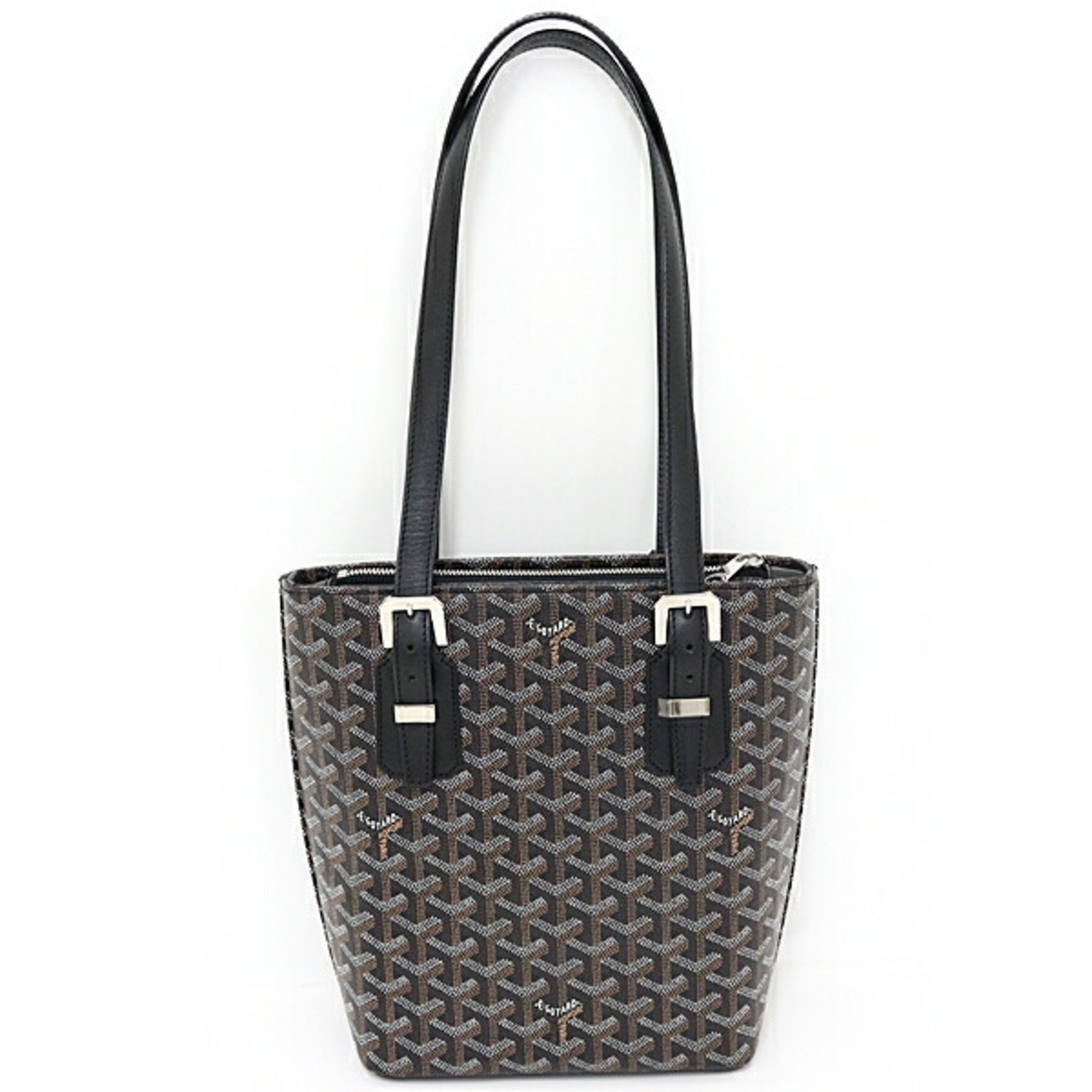 GOYARD Marie Galante PM Tote Bag Shoulder Goyardine Canvas Black