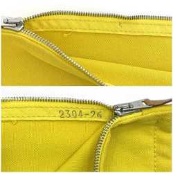 Hermes Bora Pouch MM Yellow Canvas HERMES H Embroidery Clutch Bag Compact Unisex Accessory