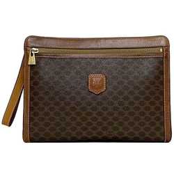 Celine clutch bag brown macadam handbag second PVC leather MC98/2 CELINE pouch women men compact