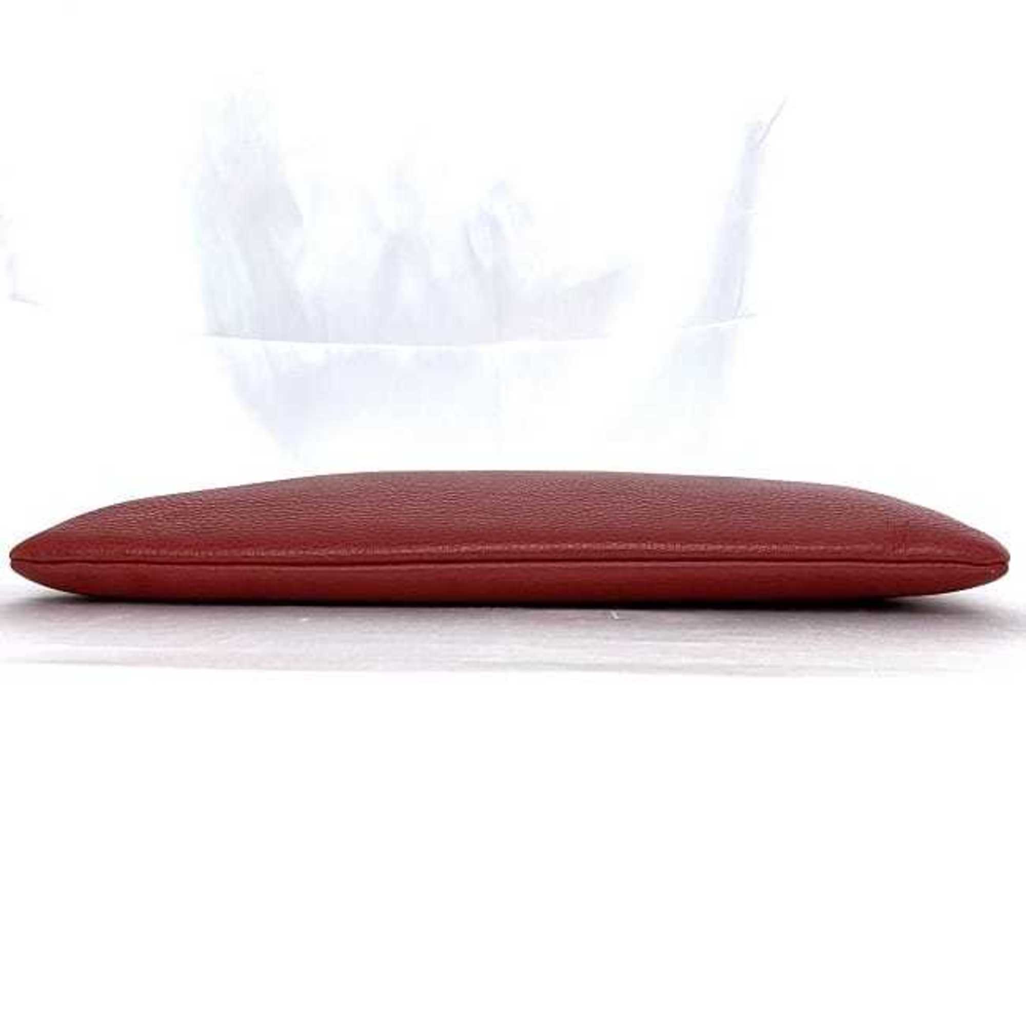 Gucci Clutch Bag Red Bamboo 449653 Pouch Leather GUCCI Handbag Tassel Women's Compact