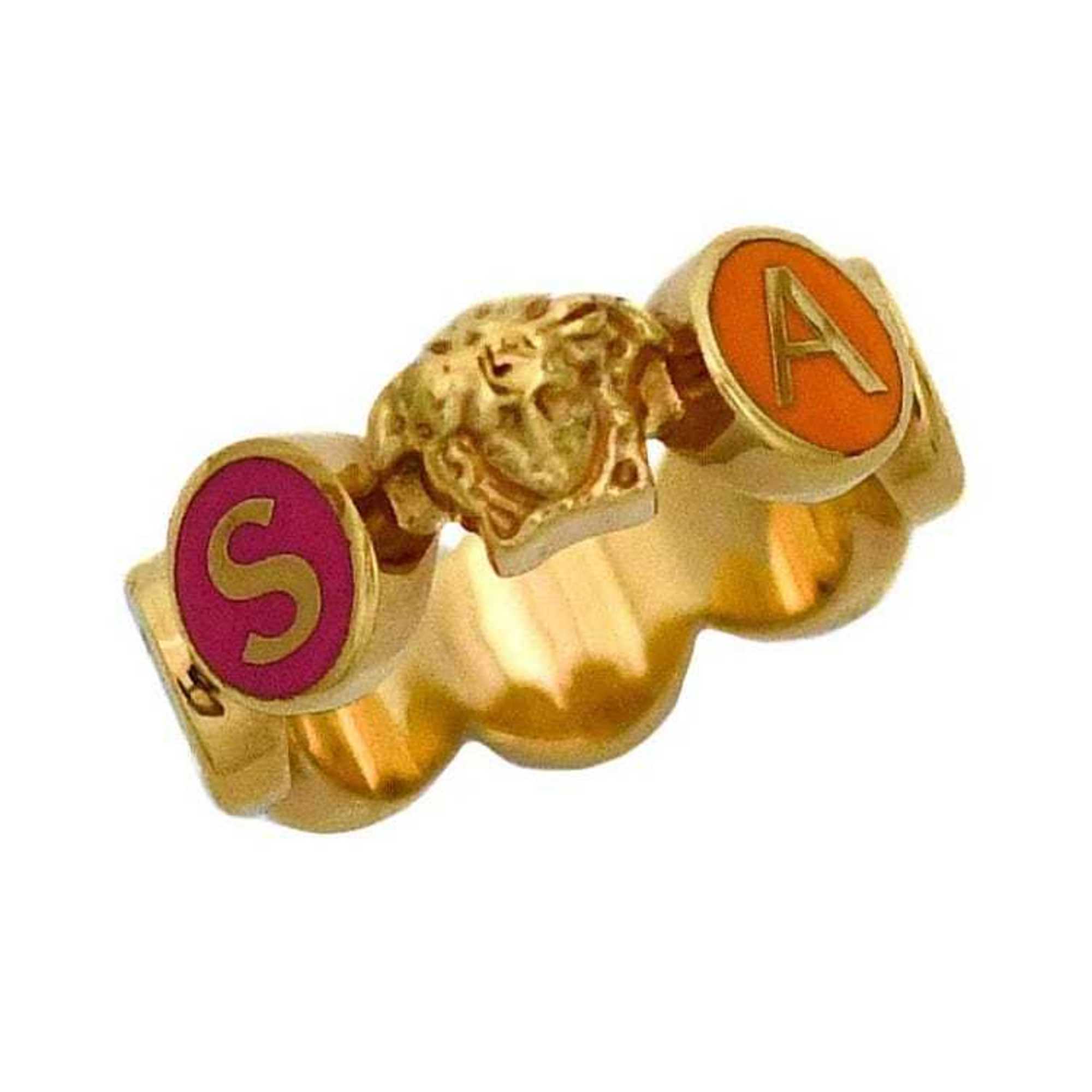 Versace Ring Gold Multicolor Medusa Size 16 GP VERSACE Men's Women's