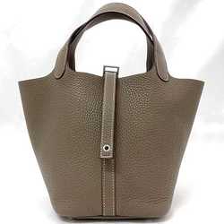 Hermes handbag Picotin Lock PM brown beige etoupe leather Taurillon Clemence T stamp HERMES 18 color women's light soft