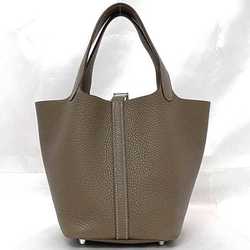 Hermes handbag Picotin Lock PM brown beige etoupe leather Taurillon Clemence T stamp HERMES 18 color women's light soft