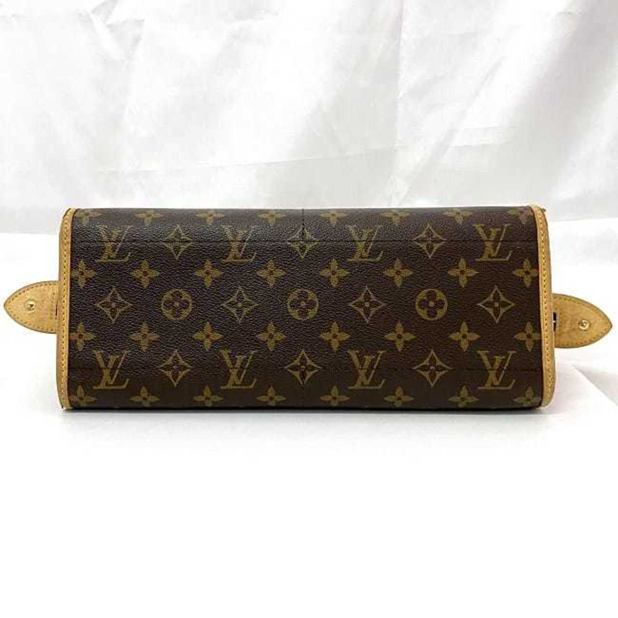 Louis Vuitton Shoulder Bag Popincourt Long Brown Beige Monogram M40008 Canvas Tanned Leather DU0056 LOUIS VUITTON Crossbody Freestanding