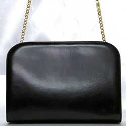 Salvatore Ferragamo Chain Shoulder Bag Black Gancini 21 0587/40 GP Leather P21 05 87