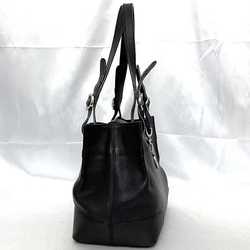 BVLGARI Handbag Black Mania Leather Tote Bag Women's Compact