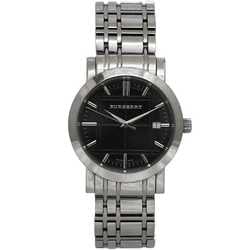 Burberry Watch Black Silver BU1364 Men's SS Quartz BURBERRY Dial Battery Operated Check