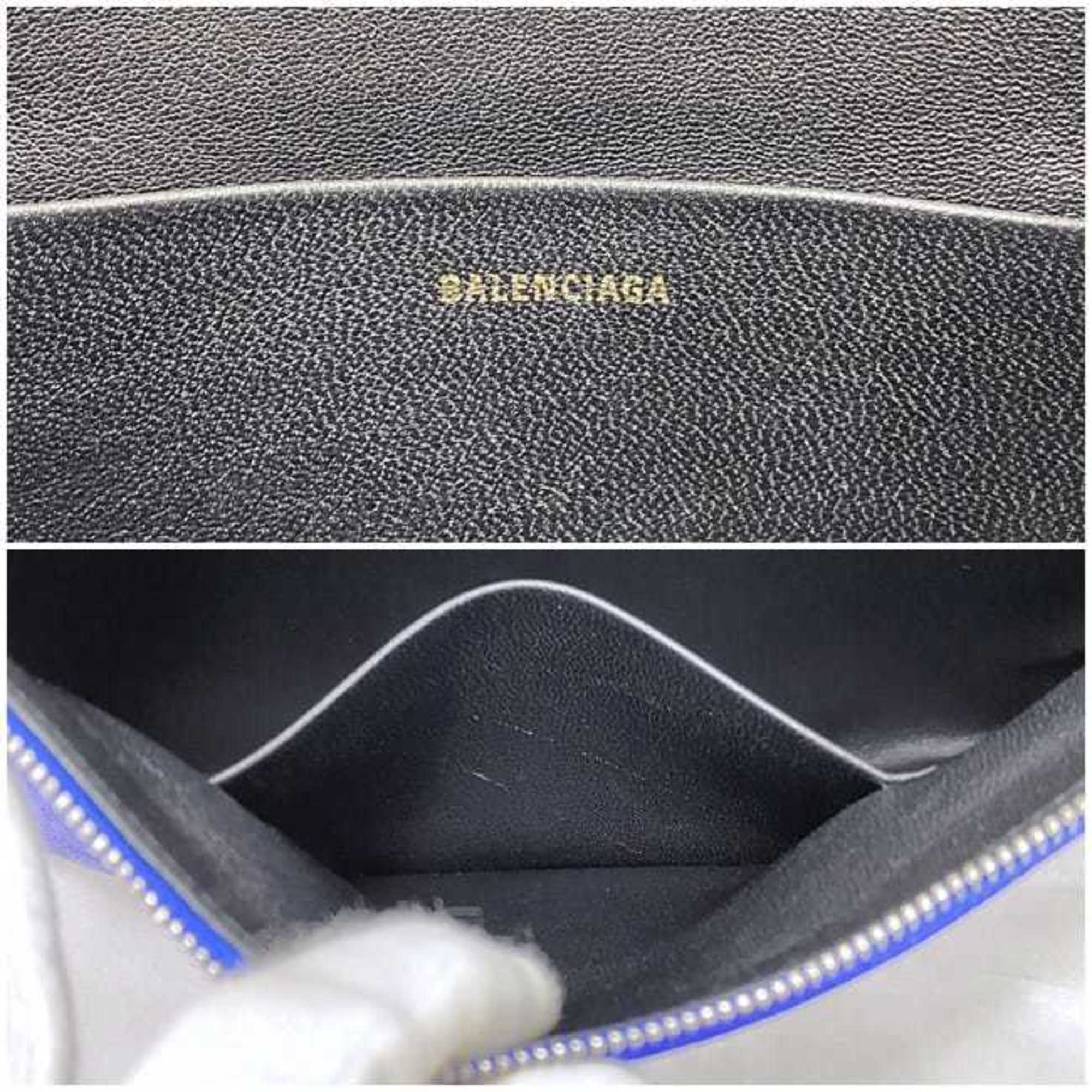 Balenciaga clutch bag blue 579550 grained leather BALENCIAGA handbag second pouch unisex accessory accent