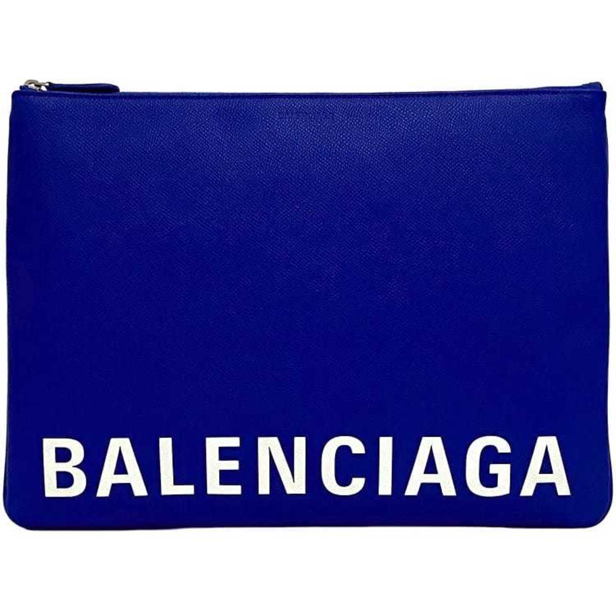 Balenciaga clutch bag blue 579550 grained leather BALENCIAGA handbag second pouch unisex accessory accent