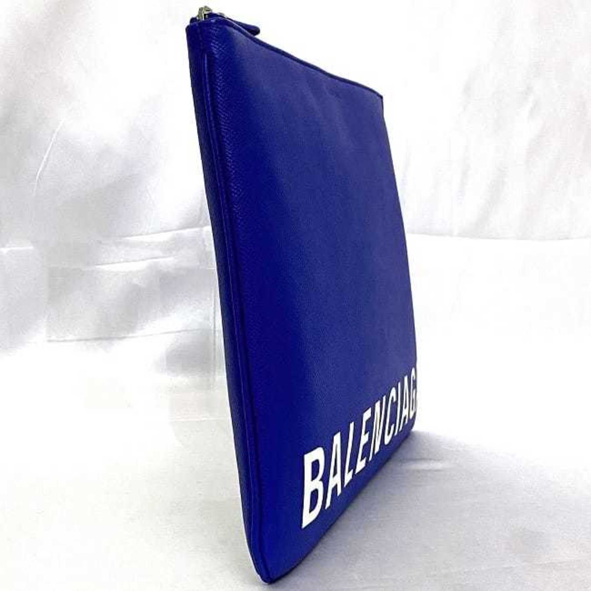 Balenciaga clutch bag blue 579550 grained leather BALENCIAGA handbag second pouch unisex accessory accent