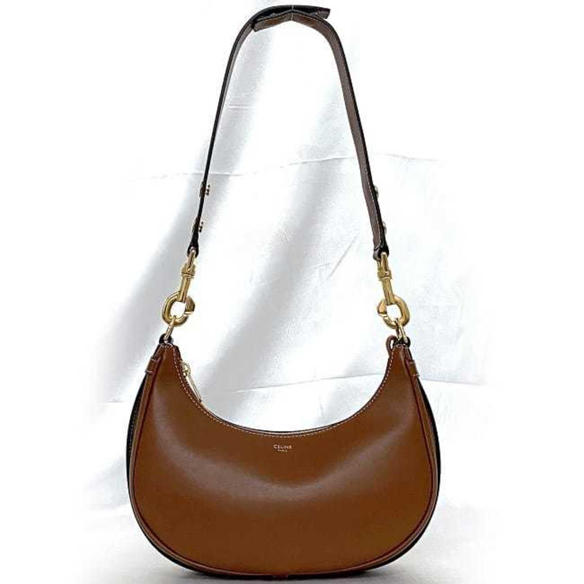 CELINE Bag Brown 196923 Leather Handbag Women's Compact