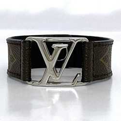 Louis Vuitton Bracelet Hockenheim Brown Black Monogram Macassar M6141 Canvas Leather Metal BC1167 LOUIS VUITTON LV Bangle