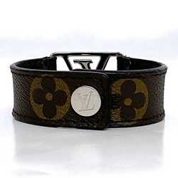 Louis Vuitton Bracelet Hockenheim Brown Black Monogram Macassar M6141 Canvas Leather Metal BC1167 LOUIS VUITTON LV Bangle