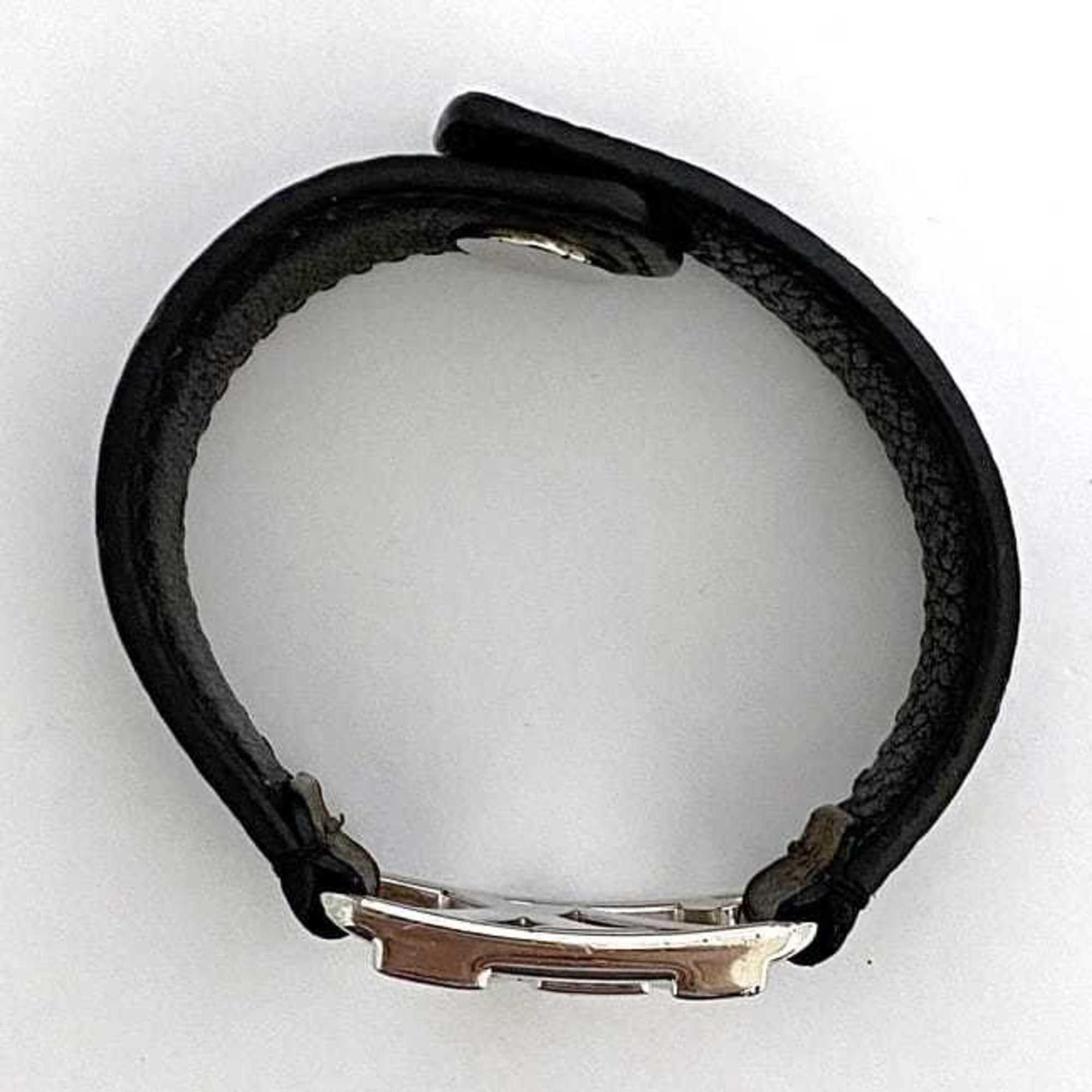 Louis Vuitton Bracelet Hockenheim Brown Black Monogram Macassar M6141 Canvas Leather Metal BC1167 LOUIS VUITTON LV Bangle