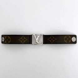 Louis Vuitton Bracelet Hockenheim Brown Black Monogram Macassar M6141 Canvas Leather Metal BC1167 LOUIS VUITTON LV Bangle