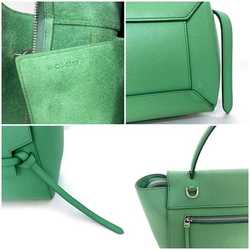 Celine 2-way bag belt green 189153 shoulder calf leather CELINE handbag flap ladies