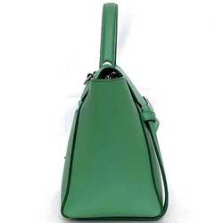 Celine 2-way bag belt green 189153 shoulder calf leather CELINE handbag flap ladies