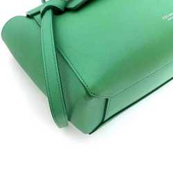 Celine 2-way bag belt green 189153 shoulder calf leather CELINE handbag flap ladies