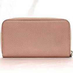 Gucci Round Long Wallet Pink Interlocking 449347 Leather GUCCI GG Women's Card