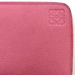 LOEWE Round Long Wallet Pink Anagram Leather Women's Card One Color