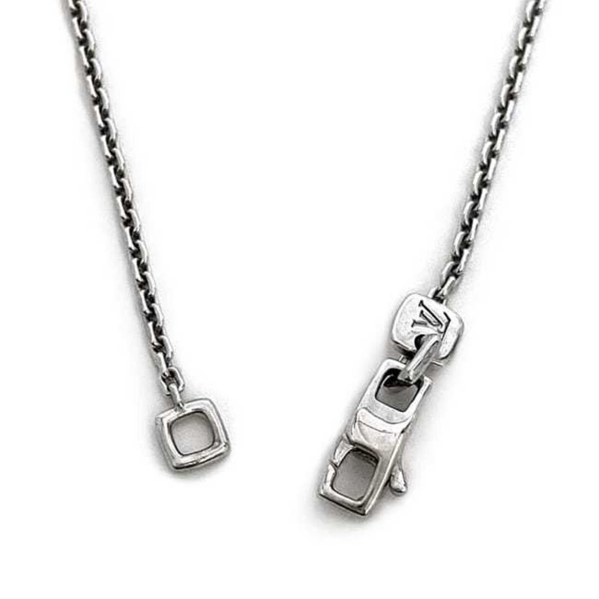 Louis Vuitton Necklace Chain White Gold WG 750 K18 LOUIS VUITTON only Engraved LV K18WG Unisex