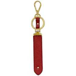 Prada Key Ring Red Saffiano 1PP067 Leather GP PRADA Holder Bag Charm Women's Accessory Accent Presence