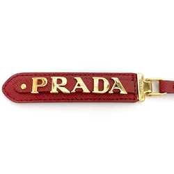 Prada Key Ring Red Saffiano 1PP067 Leather GP PRADA Holder Bag Charm Women's Accessory Accent Presence