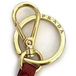 Prada Key Ring Red Saffiano 1PP067 Leather GP PRADA Holder Bag Charm Women's Accessory Accent Presence