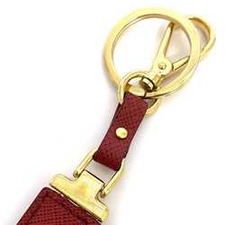 Prada Key Ring Red Saffiano 1PP067 Leather GP PRADA Holder Bag Charm Women's Accessory Accent Presence