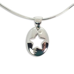 TIFFANY Tiffany 925 Pierced Star Omega Chain Pendant