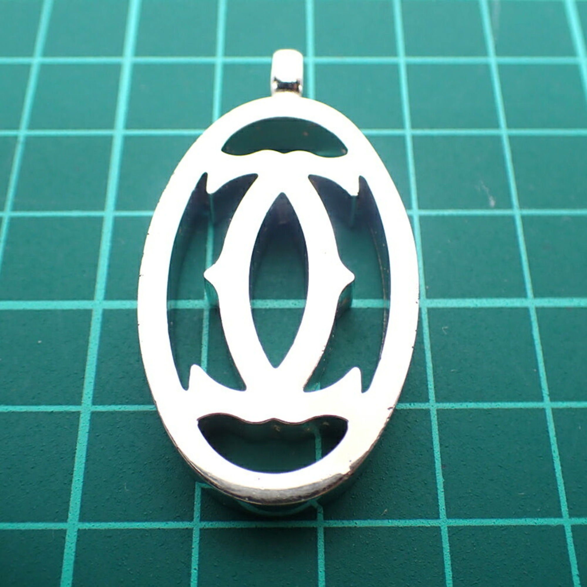 Cartier 2C Silver Color Charm Pendant