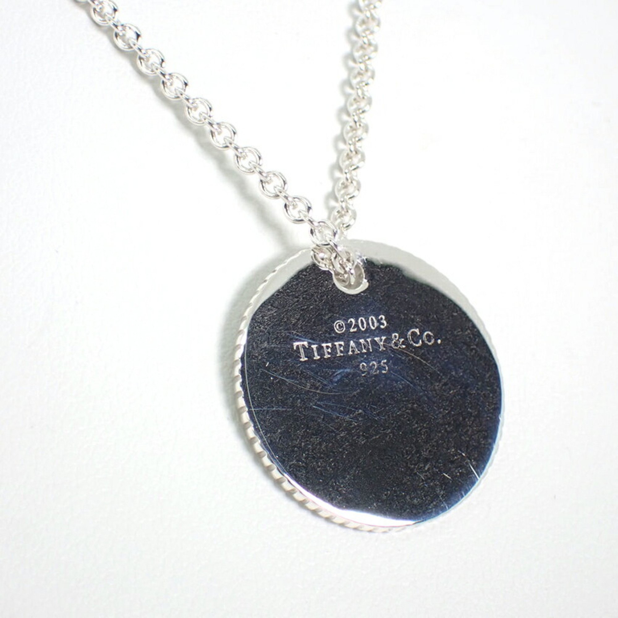 TIFFANY Tiffany 925 round tag pendant necklace