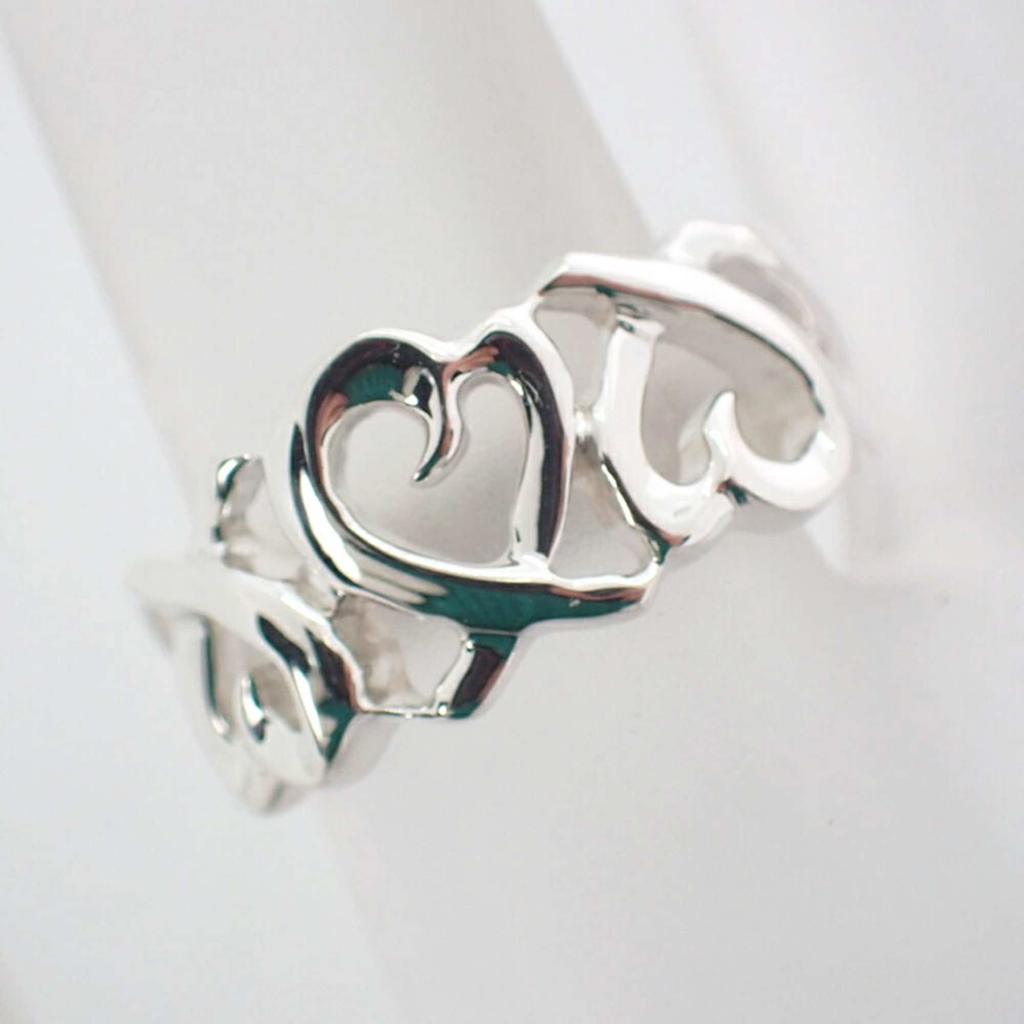 TIFFANY 925 Triple Loving Heart Ring Size 9