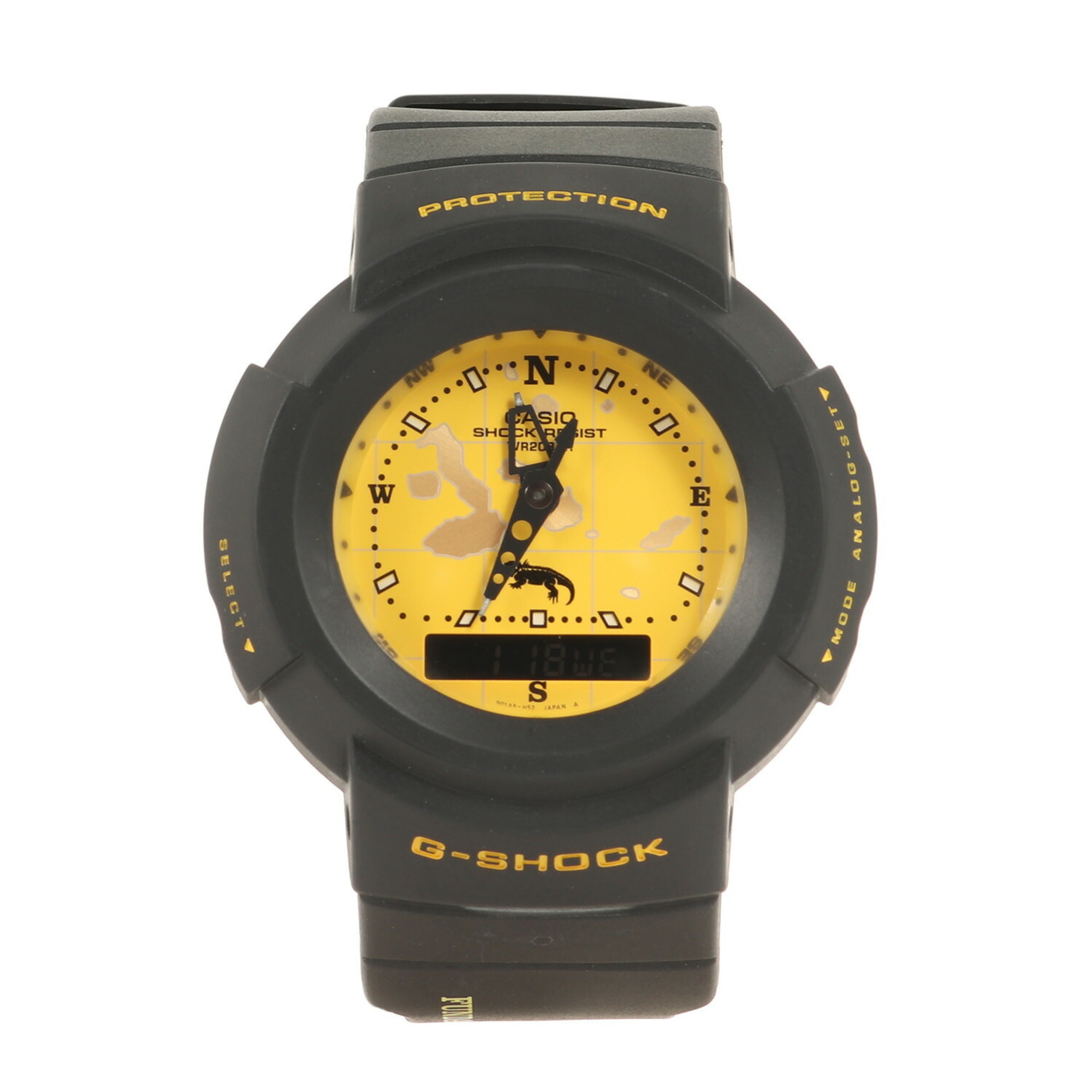 G-SHOCK 90s AW-500D-9E1T Galapagos Darwin Research Station Land Iguana Digital Analog Watch Black Yellow 1999 CASIO Men's