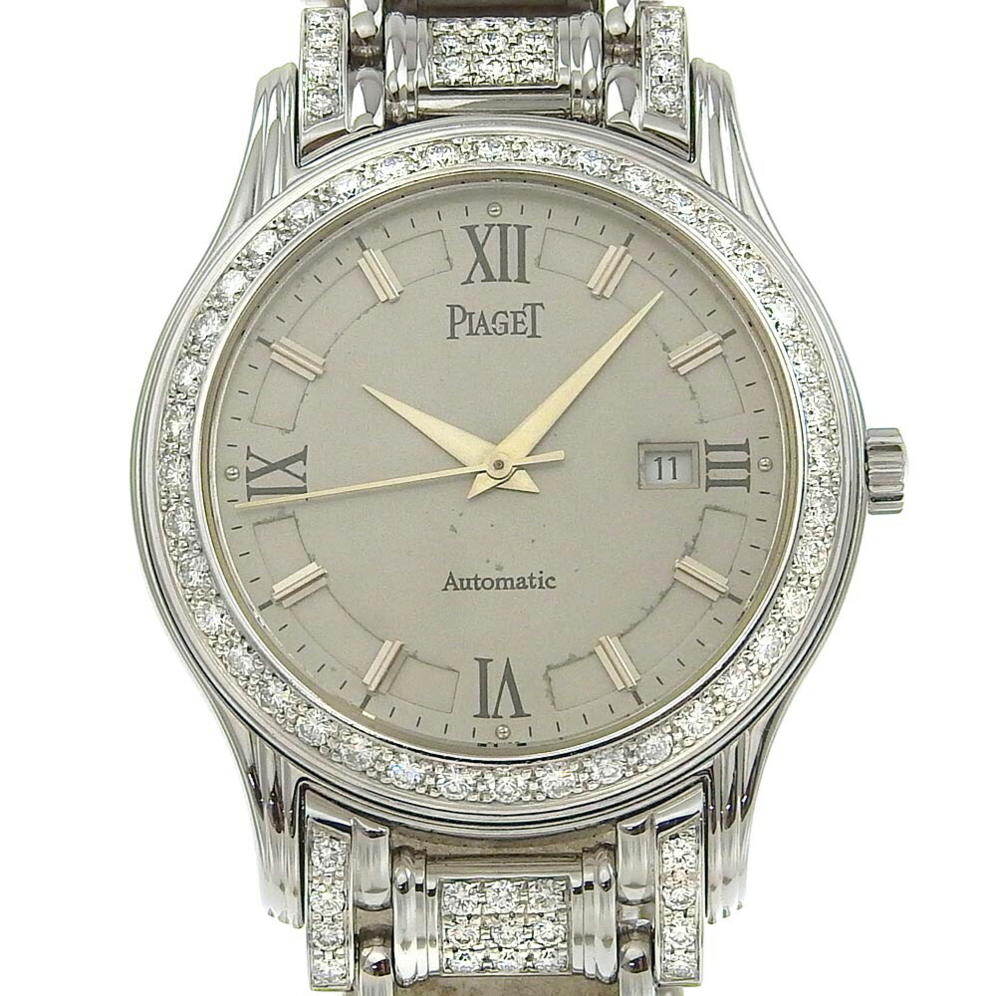 Piaget PIAGET Polo Bezel/Belt Diamond GOA18355 Grey Dial K18WG Approx. 149.7g Automatic Men's Watch