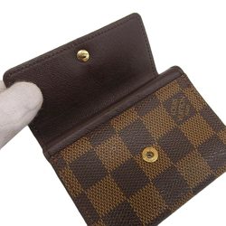 Louis Vuitton Damier Porto Monnaie Plat Coin Purse N61930 Ebene